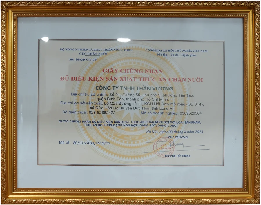 Đủ điều kiện SX thức ăn chăn nuôi