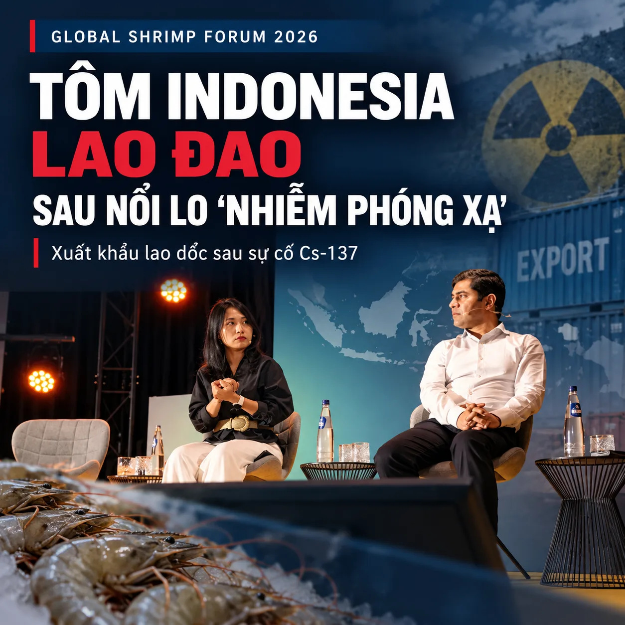Tôm Indonesia lao đao sau sự cố Cs-137: xuất khẩu 2026 vẫn thấp hơn 14%