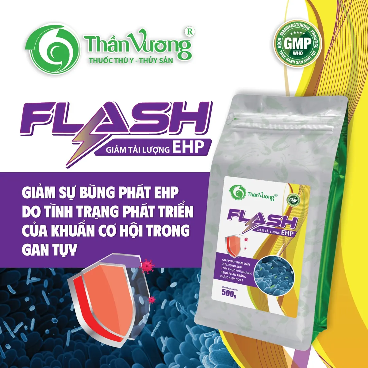 FLASH — Sinh học hỗ trợ kiểm soát EHP, phân trắng & phục hồi gan tụy tôm