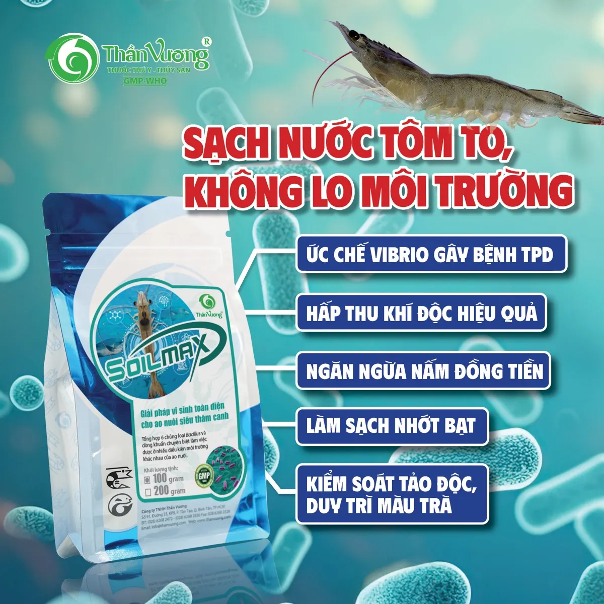 SOILMAX — vi sinh xử lý đáy ao đa chủng cho ao tôm thâm canh