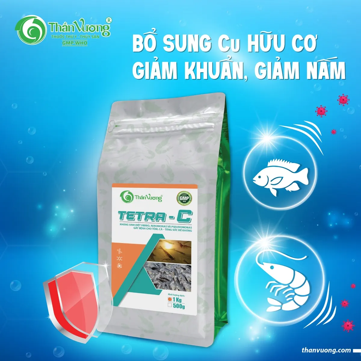 TETRA-C — Vitamin C tổng hợp chống stress, tăng đề kháng tự nhiên cho tôm