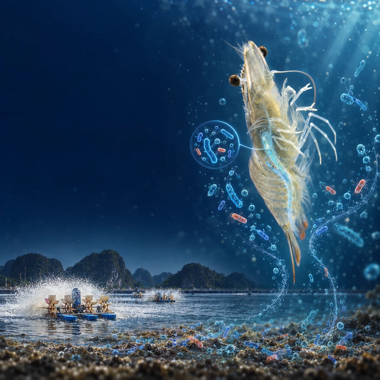 Microbial communities in and around shrimp