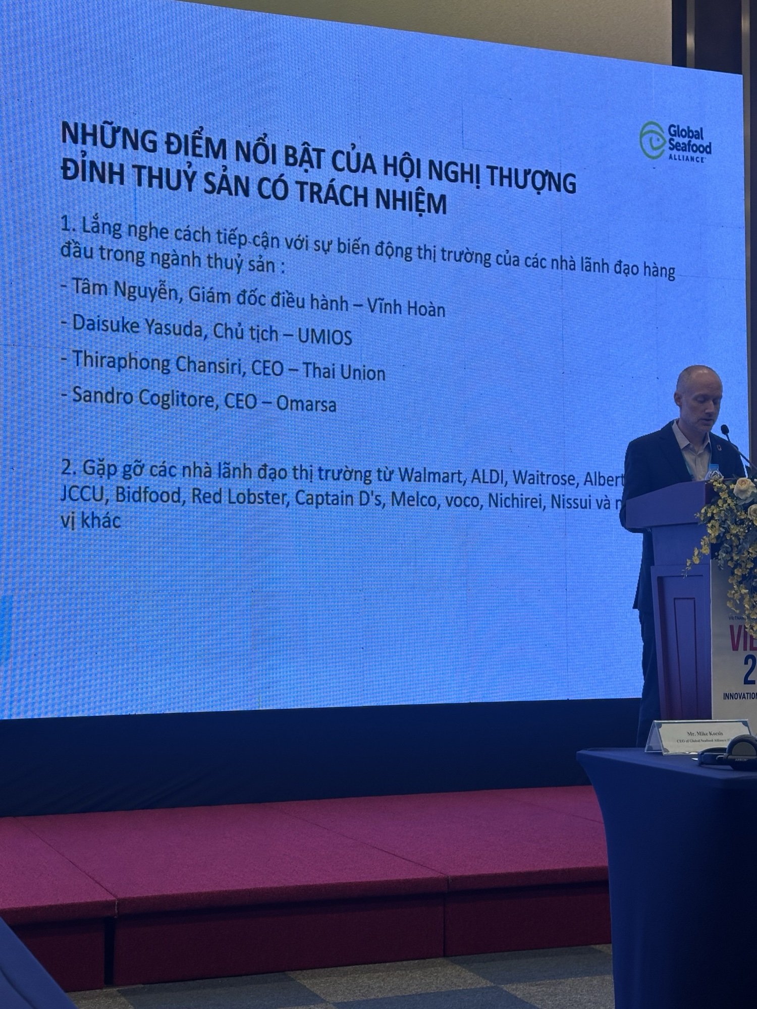 Slide điểm nổi bật hội nghị nêu tên Vĩnh Hoàn Thai Union Omarsa Walmart ALDI
